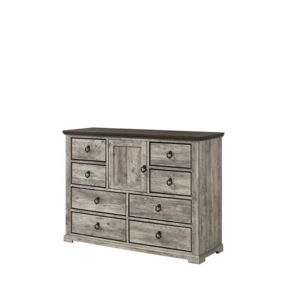 5-Piece Gray Rustic Panel Bedroom Set – A Harmonious Blend of Rustic Charm and Modern Elegance