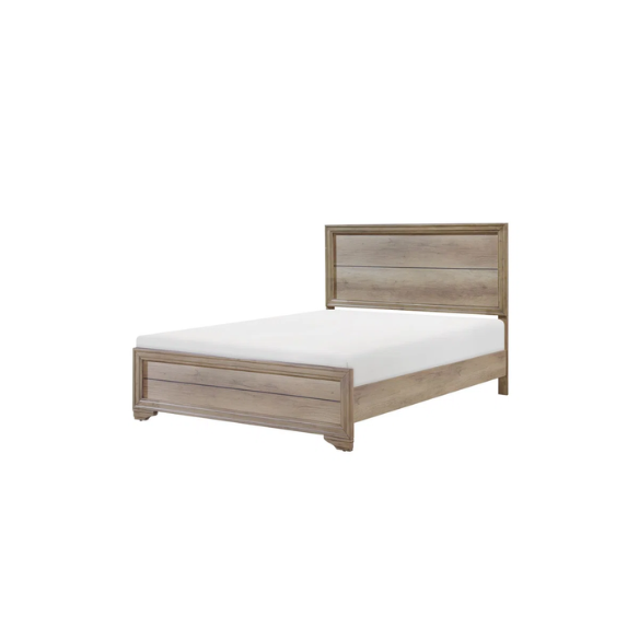 Elegant 4-Piece Rustic Wooden Queen Bedroom Set in Light Brown