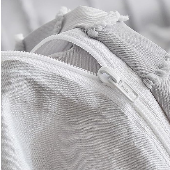 Luxurious Tufted Duvet Cover Set – Queen Size | Striped Textured Boho Bedding | Ultra-Soft Washed Microfiber | 3-Piece Set