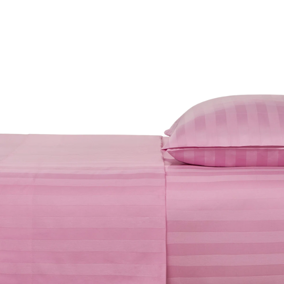 4-Piece Luxury Bed Sheet Set – Fitted & Flat Sheets with Pillowcases | Solid Stripe Bedding for Twin, Full, Queen, King Sizes
