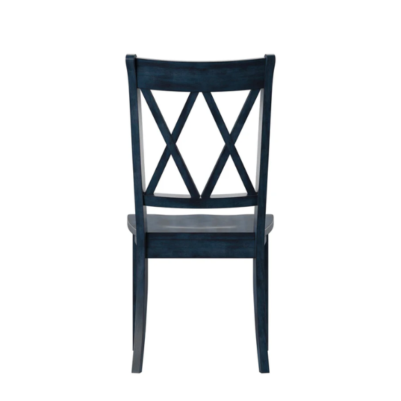 Farmhouse X-Back Solid Wood Dining Chairs (Set of 2) – Rustic Kitchen or Dining Room Seating