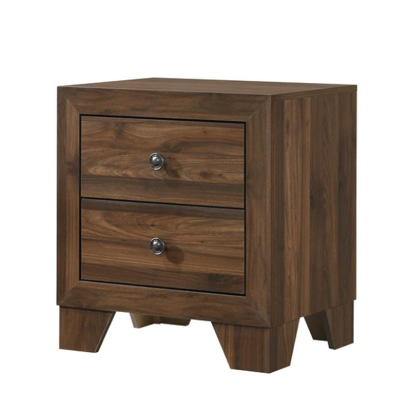 Elegant 5-Piece Cherry Brown Transitional Wood Grain Panel Bedroom Set with Timeless Style and Modern Touch