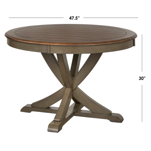 Charming Round Country-Style Dining Table – Cozy and Inviting with Beadboard Detailing