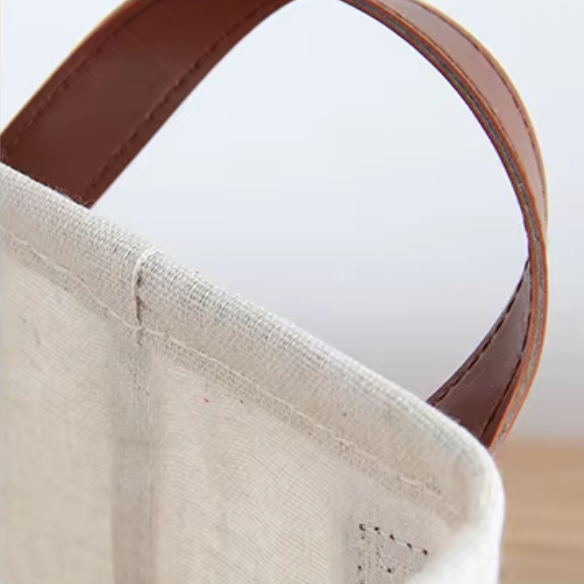 Collapsible Cotton Linen Laundry Basket – Stylish Hamper for Dirty Clothes and Toy Storage, Household Sundries Basket with Handle