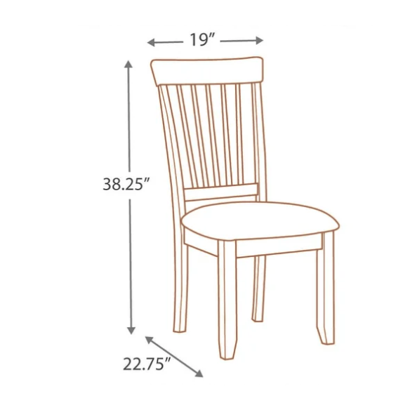 Dining Side Chairs (Set of 2) – Stained Wood Frame, Spindle Back Design, Cushioned Microfiber Seats for Comfort & Easy Assembly