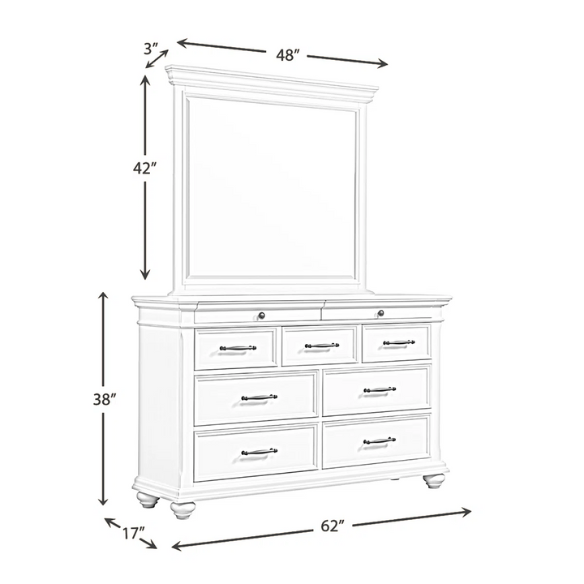 Classic & Functional King Size 5-Piece Bedroom Set: Solid Poplar & Engineered Wood Construction