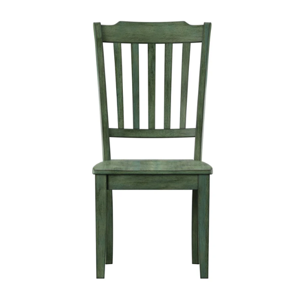 Slat-Back Solid Wood Dining Chairs – Set of 2 Farmhouse Kitchen or Dining Room Chairs
