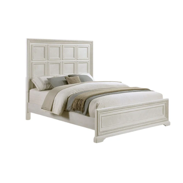 5-Piece Cream Panel Bedroom Set – Timeless Elegance and Tranquil Charm with Elegant Detailing and Durable Craftsmanship