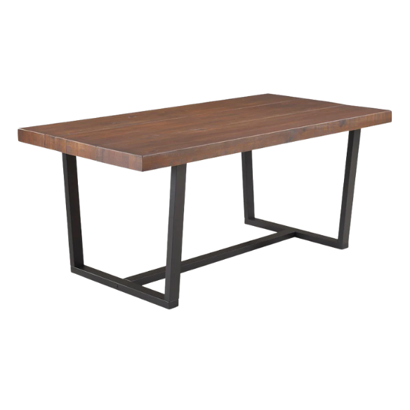 72-Inch Solid Wood Distressed Dining Table – Rustic Industrial Charm for Any Dining Room
