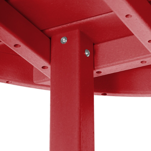 Outdoor Conversation Table – Stylish, Weather-Resistant Recycled Plastic Table with Slat-Style Top for Patios and Gardens
