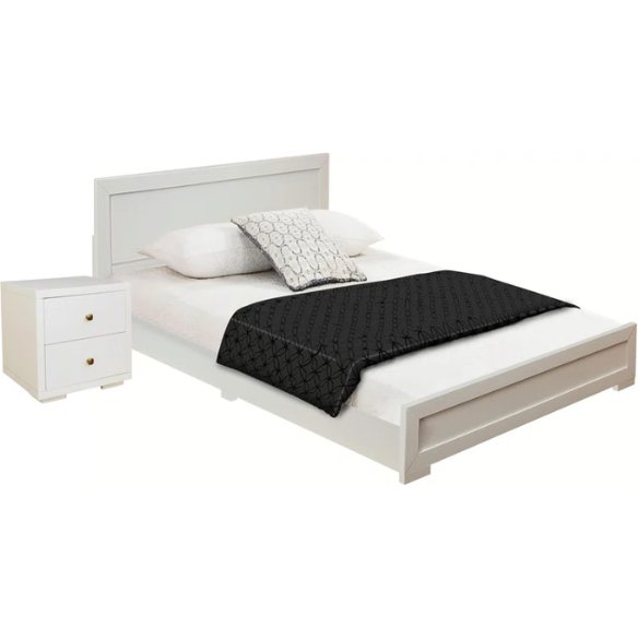 Polished Wooden Platform Full Double Size Bedroom Set – Elegant Design with Sturdy Construction and Timeless Appeal