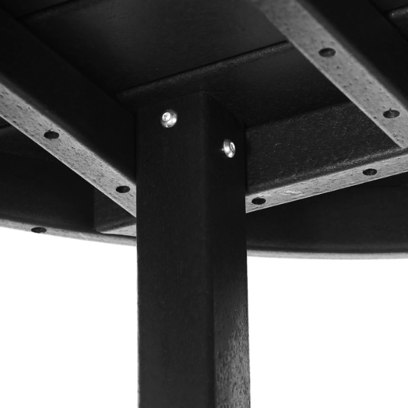 Outdoor Conversation Table – Stylish, Weather-Resistant Recycled Plastic Table with Slat-Style Top for Patios and Gardens