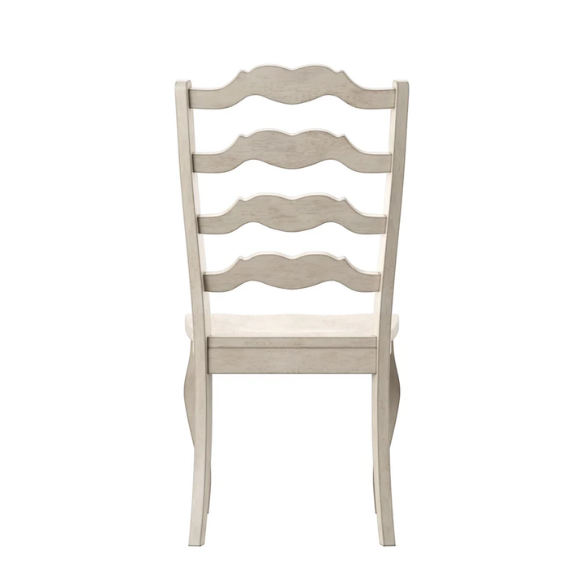 Rustic Ladder Back Solid Wood Dining Chairs (Set of 2) – Farmhouse Style Kitchen or Dining Room Seating