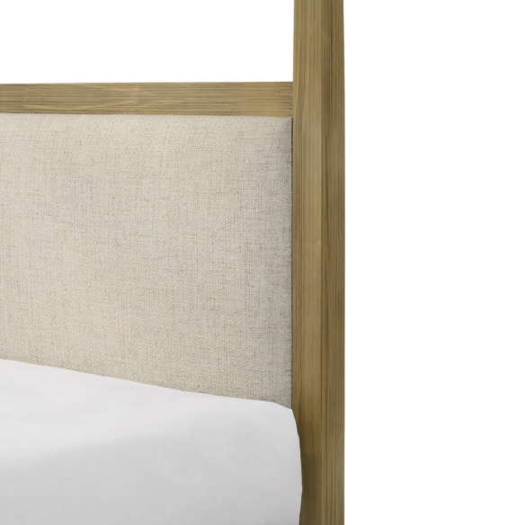 3-Piece Light Brown Upholstered Canopy Platform Bedroom Set – Elegant, Cozy Retreat with Rustic Charm and Modern Design