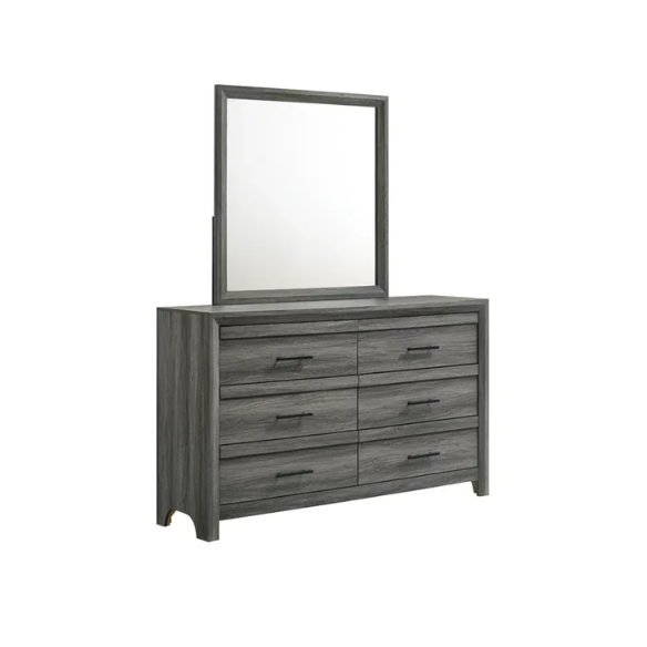 Stylish Dark Grey Wooden 5-Piece Twin Bedroom Set: Luxurious Rustic Solid Wood Design