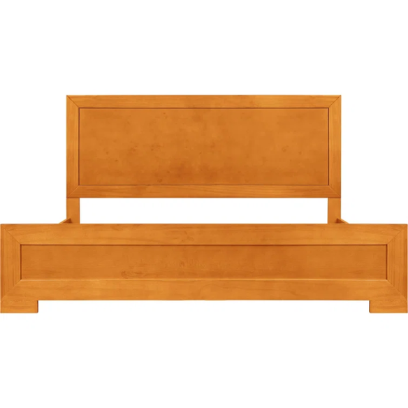 Neutral-Colored Solid Wood Queen Size Low Profile Platform Bed