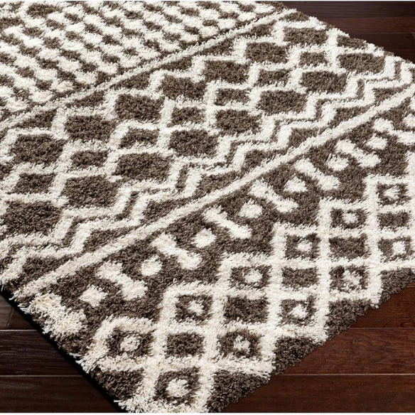 Soft Cozy Woven Shag Bohemian Tribal Area Rug