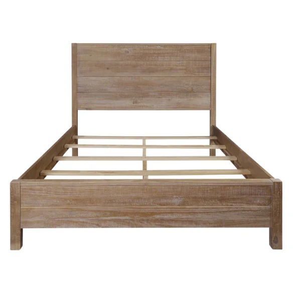 Rustic Farmhouse 4-Piece King Bedroom Set – Solid Pine Wood Bed, Dresser, Chest & Nightstand