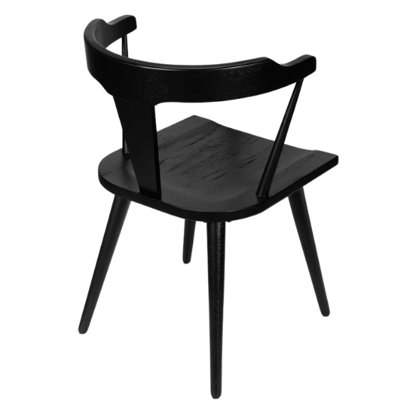 Solid Oak Dining Chair – Mid-Century Modern Splat Back, Tapered Legs, Non-Scratch Feet & Easy Assembly