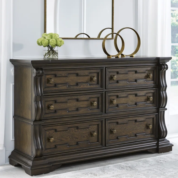4-Piece Queen Upholstered Bedroom Set in Brown with Tufted Headboard, Dresser, Chest & Nightstand