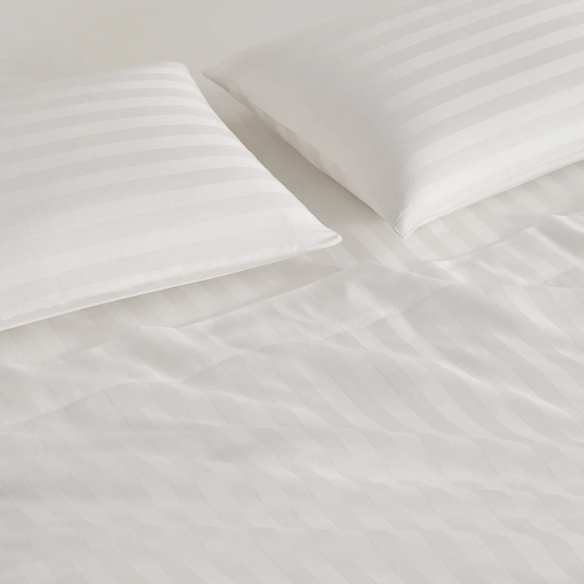 4-Piece Luxury Bed Sheet Set – Fitted & Flat Sheets with Pillowcases | Solid Stripe Bedding for Twin, Full, Queen, King Sizes