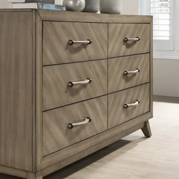 Transform Your Bedroom with a 5-Piece Bedroom Set – Modern Elegance in Weathered Sand Finish with Timeless Sophistication and Exceptional Functionality