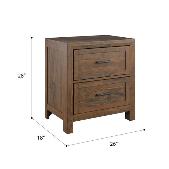 Weathered Oak Queen Bed with Solid Wood Standard Bedroom Set – Timeless, Durable, and Stylish