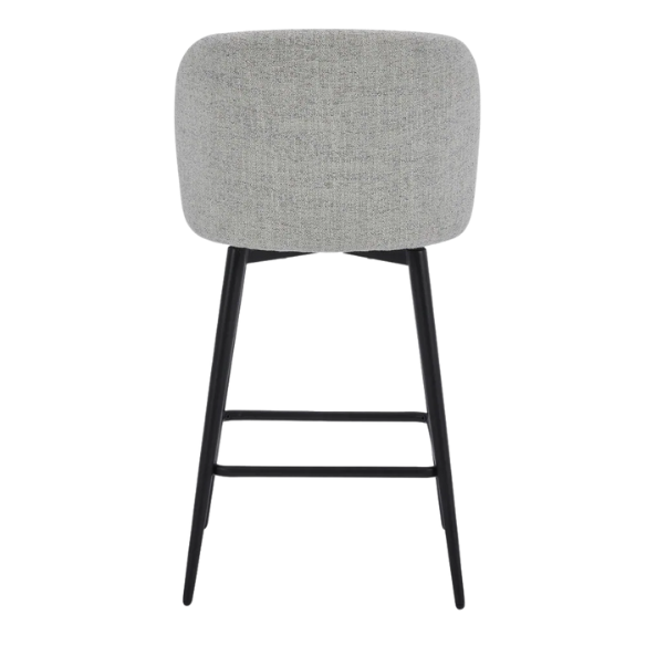 Set of 2 Counter Height Swivel Barstools – Mid-Century Modern Design, Padded Seat with High-Density Foam, 360° Swivel, Sturdy Iron Base, Footrest for Kitchen or Bar