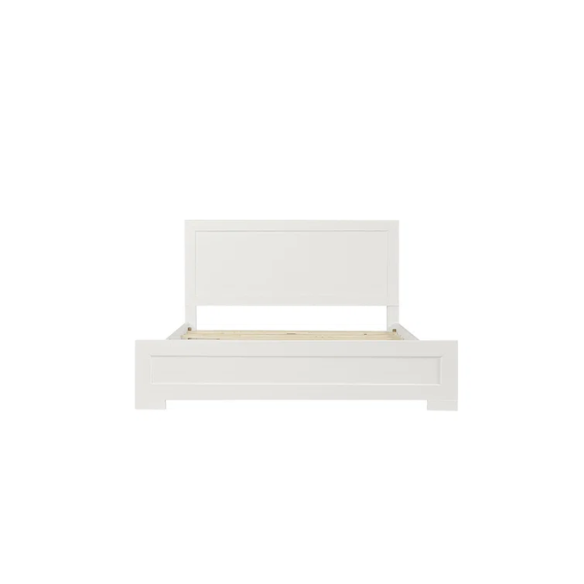 Neutral-Colored Solid Wood Queen Size Low Profile Platform Bed