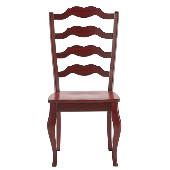 Rustic Ladder Back Solid Wood Dining Chairs (Set of 2) – Farmhouse Style Kitchen or Dining Room Seating