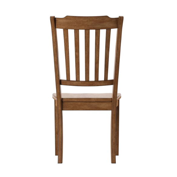 Slat-Back Solid Wood Dining Chairs – Set of 2 Farmhouse Kitchen or Dining Room Chairs