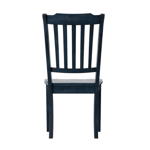 Slat-Back Solid Wood Dining Chairs – Set of 2 Farmhouse Kitchen or Dining Room Chairs