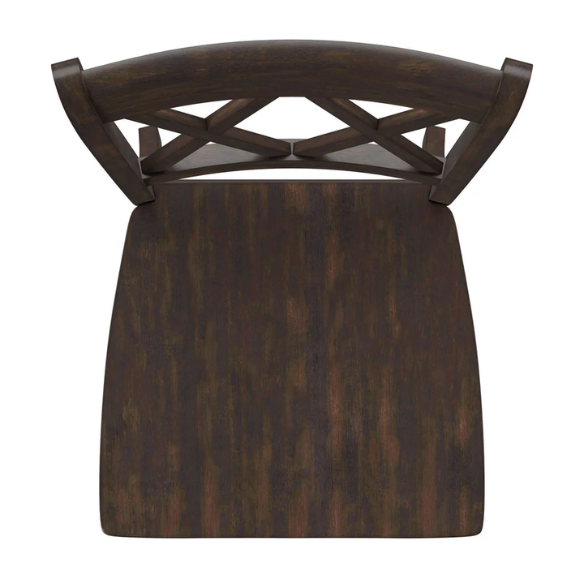 Farmhouse X-Back Solid Wood Dining Chairs (Set of 2) – Rustic Kitchen or Dining Room Seating