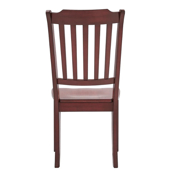 Slat-Back Solid Wood Dining Chairs – Set of 2 Farmhouse Kitchen or Dining Room Chairs