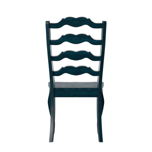 Rustic Ladder Back Solid Wood Dining Chairs (Set of 2) – Farmhouse Style Kitchen or Dining Room Seating