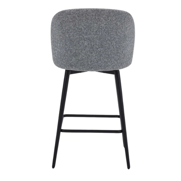 Set of 2 Counter Height Swivel Barstools – Mid-Century Modern Design, Padded Seat with High-Density Foam, 360° Swivel, Sturdy Iron Base, Footrest for Kitchen or Bar