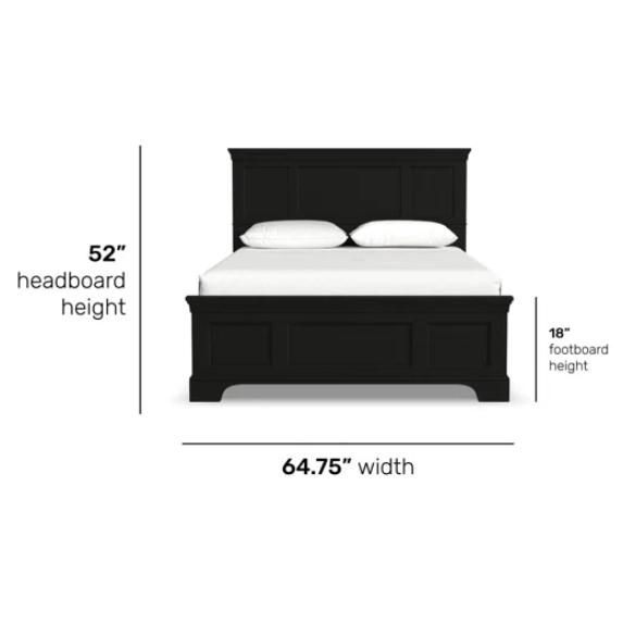 Queen Size Solid Wood Bed with Polished Finish and Classic Design