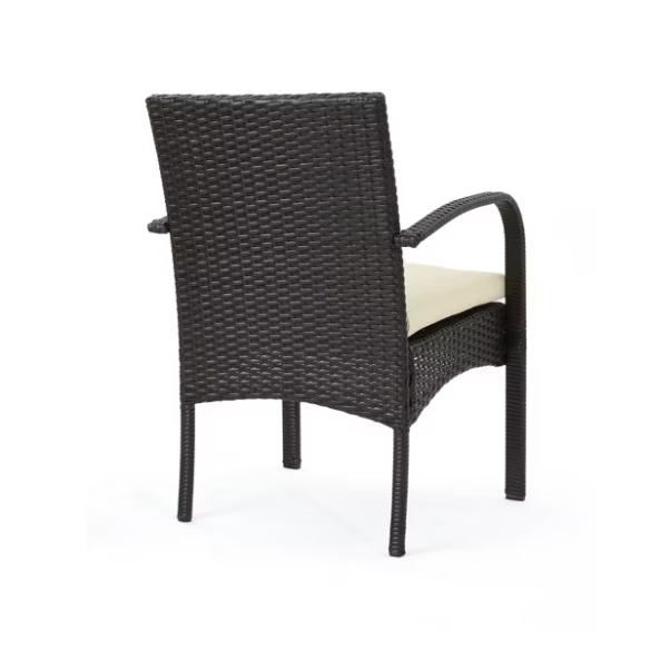5-Piece Outdoor Wicker Dining Set | Includes Water-Resistant Cushions for Comfort and Durability