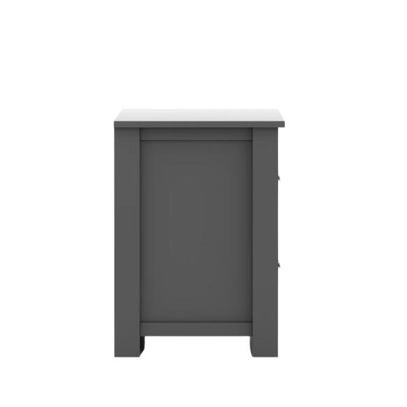2-Drawer Nightstand – Neutral Engineered Wood, Streamlined Rectangular Design, Four Block Legs, Convenient Storage with Roller-Glide Drawers & Metal Knobs, Perfect for Traditional & Contemporary Bedroom