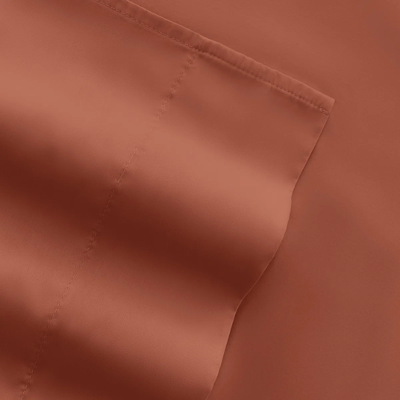 Terracotta Deep Pocket Microfiber Sheet Set – 4-Piece Soft, Wrinkle-Free Bedding with Pillowcases