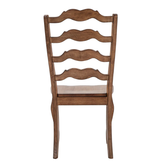 Rustic Ladder Back Solid Wood Dining Chairs (Set of 2) – Farmhouse Style Kitchen or Dining Room Seating