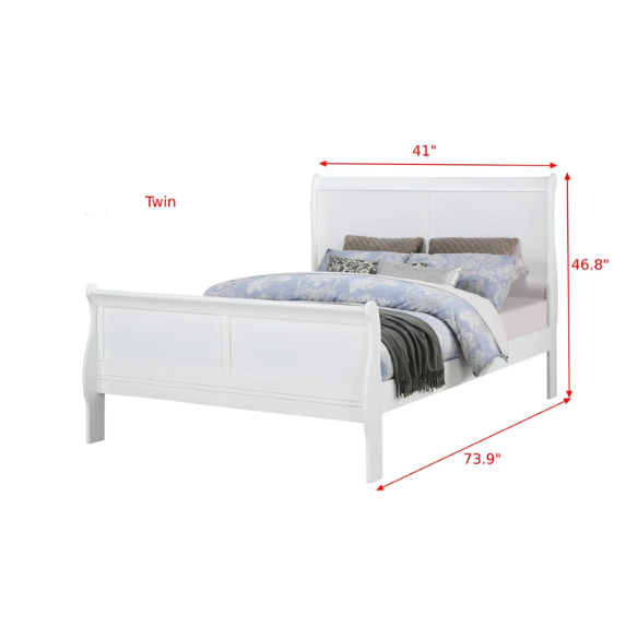Sleigh Twin Bedroom Set: Elegant Wooden Furniture with a Sleek Finish for Timeless Style
