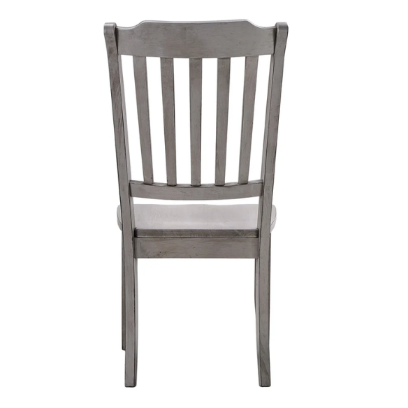 Slat-Back Solid Wood Dining Chairs – Set of 2 Farmhouse Kitchen or Dining Room Chairs