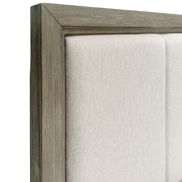 6-Piece Gray Wood Bedroom Set with Upholstered Panel Bed, Dresser, Mirror, 2 Nightstands, and Chest – Elegant and Timeless Design