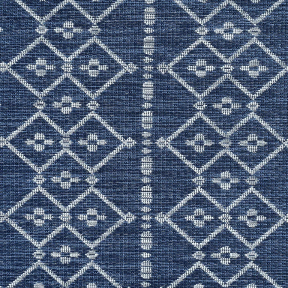 Boho-Inspired Navy & Grey Geometric Rug – Fade & Stain-Resistant, Low-Pile, Perfect for High-Traffic Indoor/Outdoor Spaces