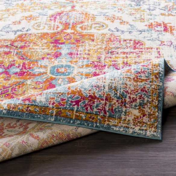 Timeless Traditional Woven Area Rug – Machine-Woven Polypropylene, Medium Pile, Durable and Easy to Clean