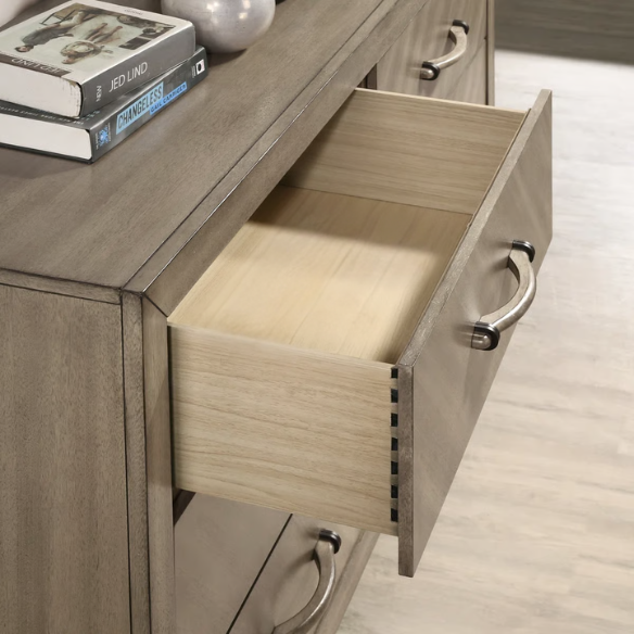 Transform Your Bedroom with a 5-Piece Bedroom Set – Modern Elegance in Weathered Sand Finish with Timeless Sophistication and Exceptional Functionality