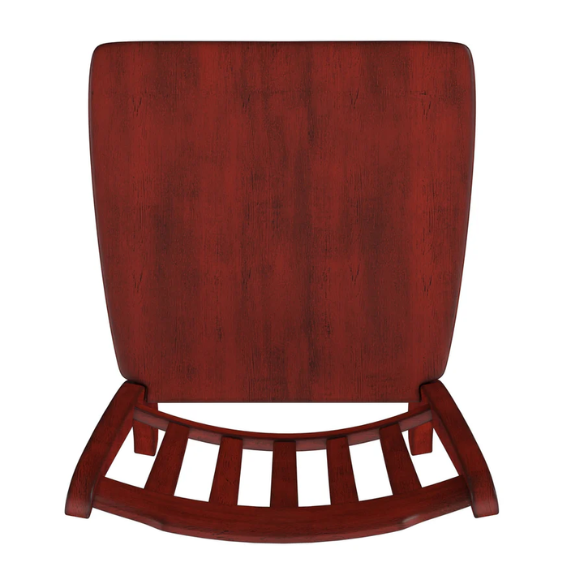 Slat-Back Solid Wood Dining Chairs – Set of 2 Farmhouse Kitchen or Dining Room Chairs