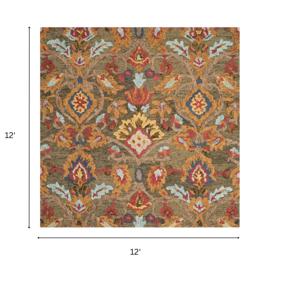 Tufted Wool Area Rug – Luxurious Floral Design