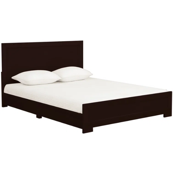 Neutral-Colored Solid Wood Queen Size Low Profile Platform Bed